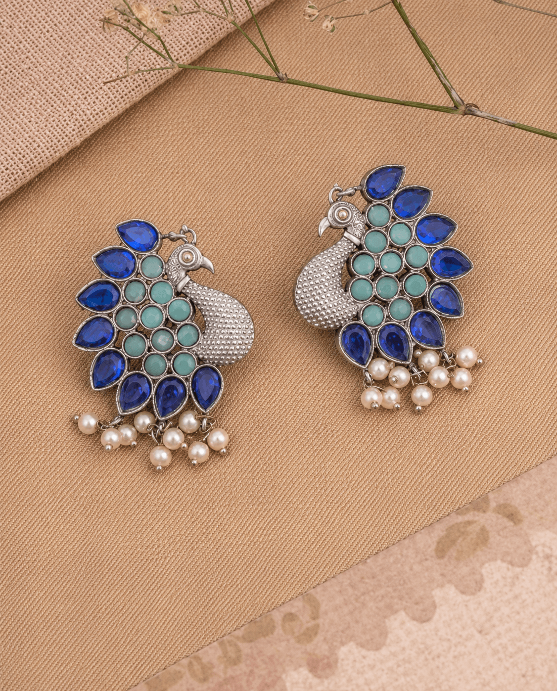 Myra Stud Earrings in Blue & Turquoise