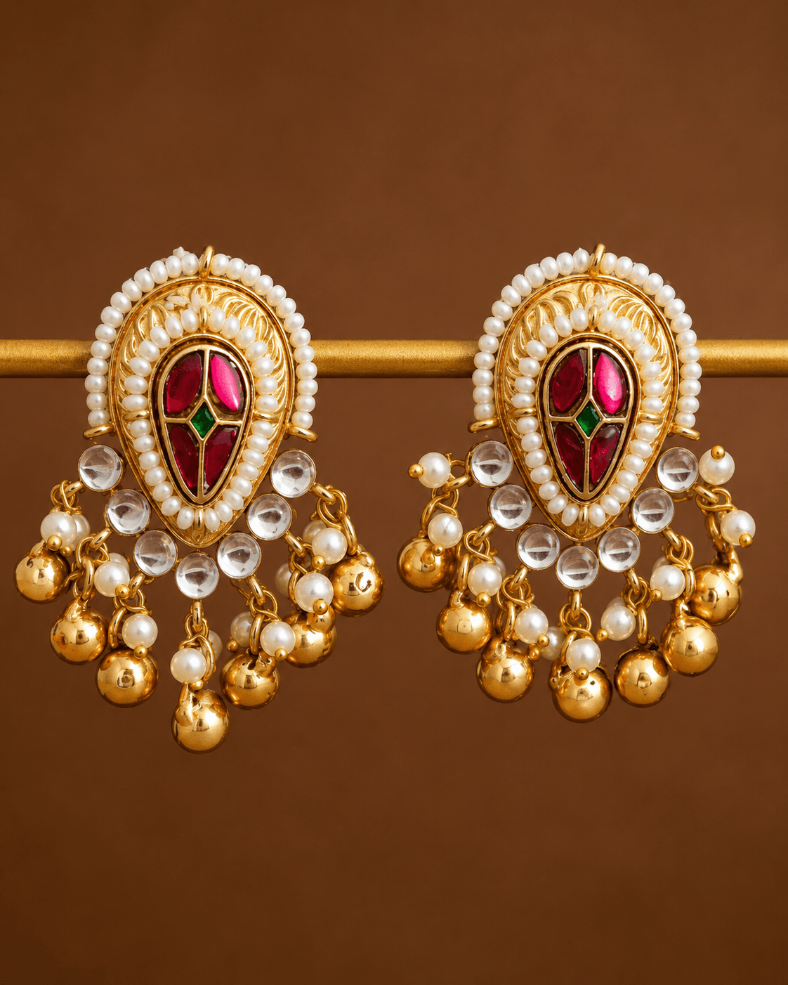 Shanaya Premium Gold Studs in Golden