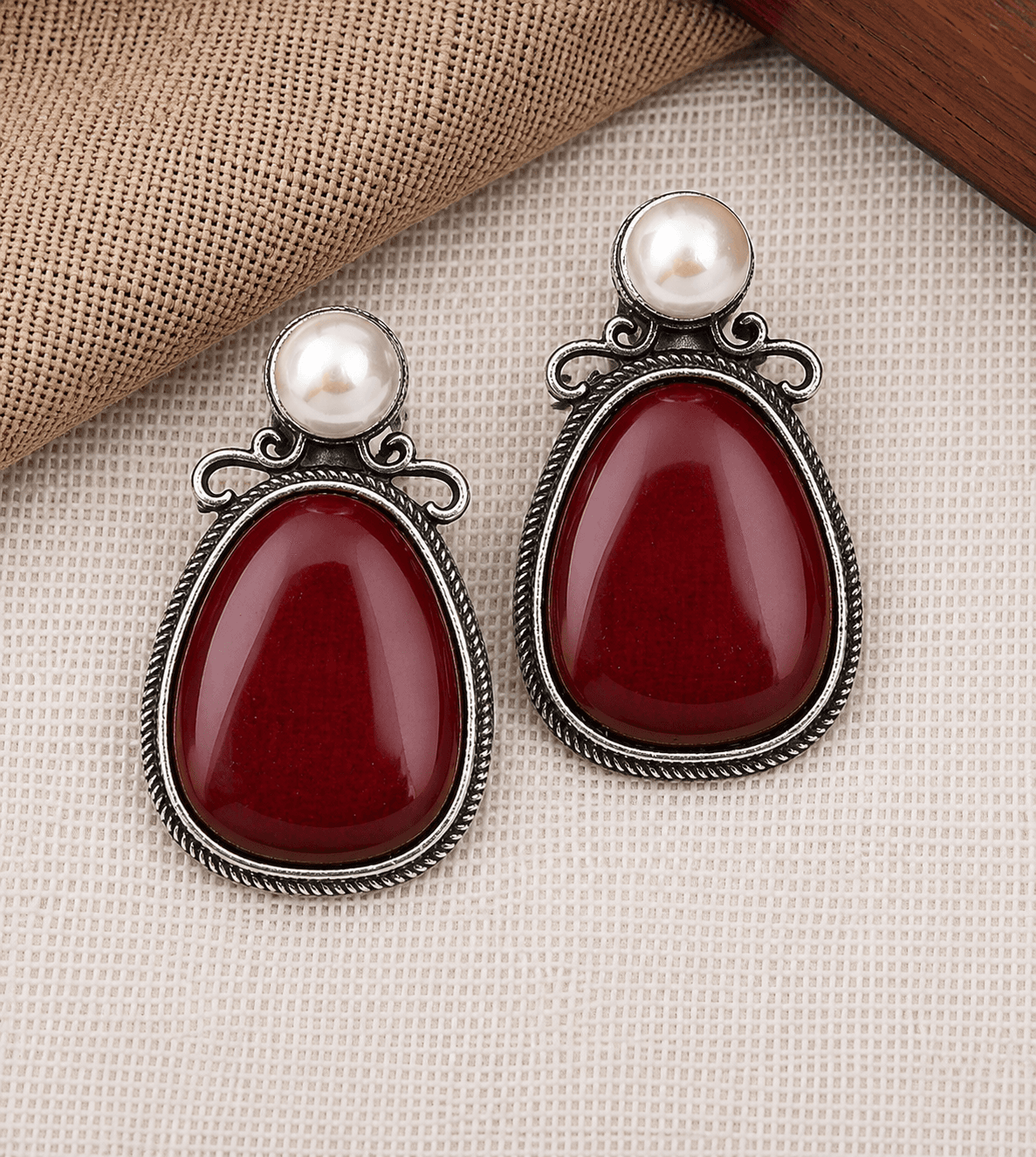 Tanvi Stud Earrings in Red
